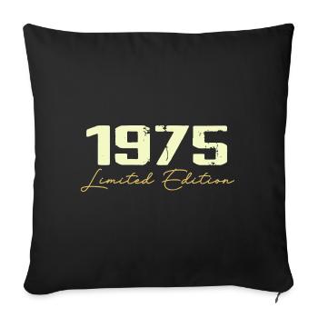 1975 Édition Limitée - 1975 Cadeau D'anniversaire - Housse de coussin décorative 45 x 45 cm - noir - Devant