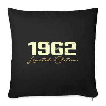 1962 Édition Limitée - 1962 Cadeau D'anniversaire - Housse de coussin décorative 45 x 45 cm - noir - Devant