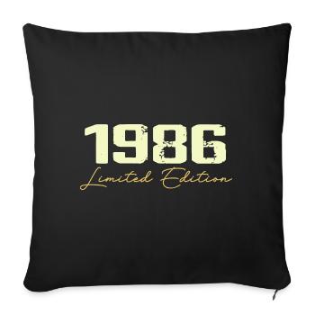 1986 Édition Limitée - 1986 Cadeau D'anniversaire - Housse de coussin décorative 45 x 45 cm - noir - Devant