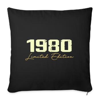 1980 Édition Limitée - 1980 Cadeau D'anniversaire - Housse de coussin décorative 45 x 45 cm - noir - Devant