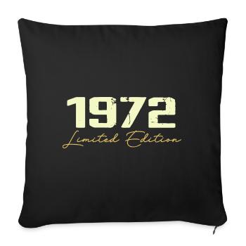 1972 Édition Limitée - 1972 Cadeau D'anniversaire - Housse de coussin décorative 45 x 45 cm - noir - Devant