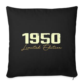 1950 Limited Edition - 1950 Birthday Gift - Sofa pillowcase 17,3'' x 17,3'' (45 x 45 cm) - black - Front