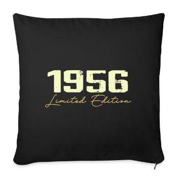 1956 Édition Limitée - 1956 Cadeau D'anniversaire - Housse de coussin décorative 45 x 45 cm - noir - Devant