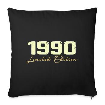 1990 Limited Edition - 1990 Birthday Gift - Sofa pillowcase 17,3'' x 17,3'' (45 x 45 cm) - black - Front