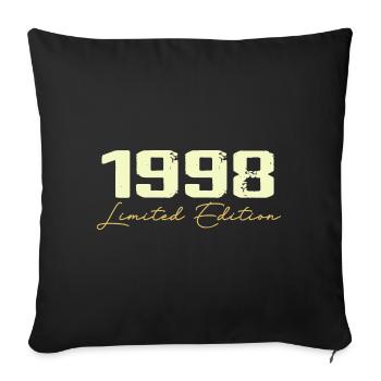 1998 Édition Limitée - 1998 Cadeau D'anniversaire - Housse de coussin décorative 45 x 45 cm - noir - Devant