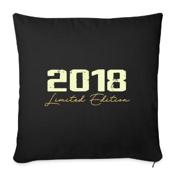 2018 Édition Limitée - 2018 Cadeau D'anniversaire - Housse de coussin décorative 45 x 45 cm - noir - Devant