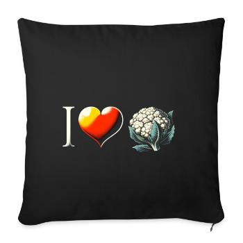 Chou-fleur - Housse de coussin décorative 45 x 45 cm - noir - Devant