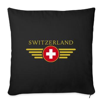 I Love Switzerland, Elegance Style Design T-Shirt - Sofa pillowcase 17,3'' x 17,3'' (45 x 45 cm) - black - Front
