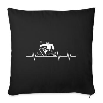Heartbeat of a Snowboarder - Sofa pillowcase 17,3'' x 17,3'' (45 x 45 cm) - black - Front