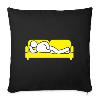 Canapé Canapé Fatigué Icon - Housse de coussin décorative 45 x 45 cm - noir - Devant