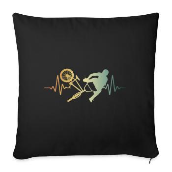 Heartbeat BMX Pulse ECG - Sofa pillowcase 17,3'' x 17,3'' (45 x 45 cm) - black - Front