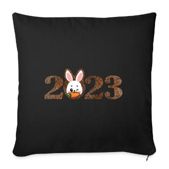 2023 - Year of the Rabbit | Chinese New Year 2023 - Sofa pillowcase 17,3'' x 17,3'' (45 x 45 cm) - black - Front