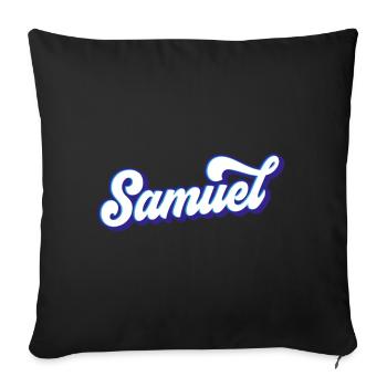 Samuel | Farben änderbar - Sofakissenbezug 45 x 45 cm - Schwarz - Vorne