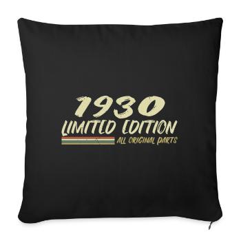 1930's Birthday Gift 1930's Gift Idea - Sofa pillowcase 17,3'' x 17,3'' (45 x 45 cm) - black - Front