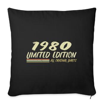 1980 Birthday Gift 1980 Gift Idea - Sofa pillowcase 17,3'' x 17,3'' (45 x 45 cm) - black - Front