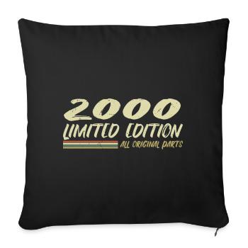 2000 Geburtstag Geschenkidee 2000 - Sofakissenbezug 45 x 45 cm - Schwarz - Vorne