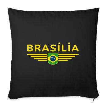 Brasília T-shirt for fans and travelers - Sofa pillowcase 17,3'' x 17,3'' (45 x 45 cm) - black - Front