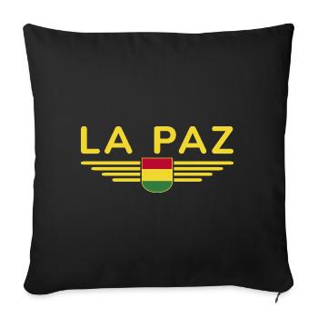 La Paz Bolivia Fans T-Shirt Design - Housse de coussin décorative 45 x 45 cm - noir - Devant