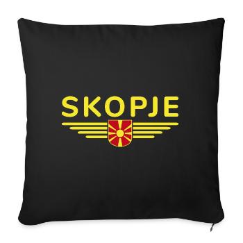 Skopje Design – for Macedonia fans - Sofa pillowcase 17,3'' x 17,3'' (45 x 45 cm) - black - Front
