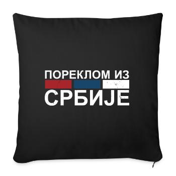 Yugoslavija Serbia Serbian Serbian Srbija Belgrade - Sofakissenbezug 45 x 45 cm - Schwarz - Vorne