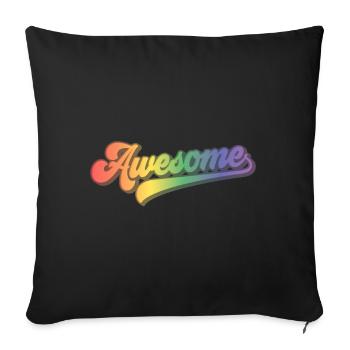 Super | Arc-en-ciel impressionnant - Housse de coussin décorative 45 x 45 cm - noir - Devant