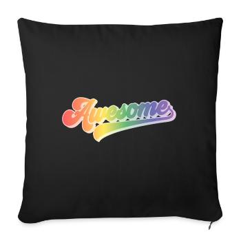 Super | Arc-en-ciel impressionnant - Housse de coussin décorative 45 x 45 cm - noir - Devant