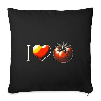 Tomate - Housse de coussin décorative 45 x 45 cm - noir - Devant