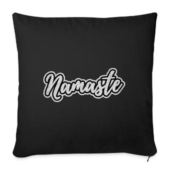 Namaste Blanc (Vieilli) - Housse de coussin décorative 45 x 45 cm - noir - Devant