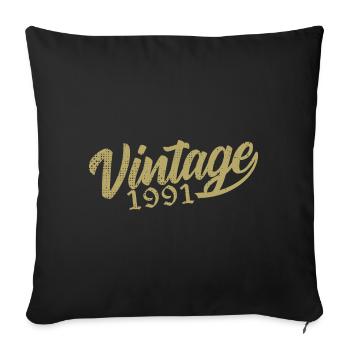 1991 Vintage 1991 Retro 1991 Birthday Gift - Sofa pillowcase 17,3'' x 17,3'' (45 x 45 cm) - black - Front