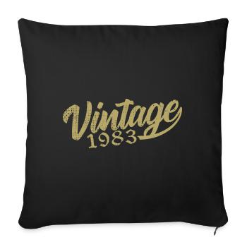 1983 Vintage 1983 Retro 1983 Birthday Gift - Sofa pillowcase 17,3'' x 17,3'' (45 x 45 cm) - black - Front