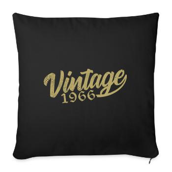 1966 Jahrgang 1966 Retro 1966 Geburtstagsgeschenk - Sofakissenbezug 45 x 45 cm - Schwarz - Vorne