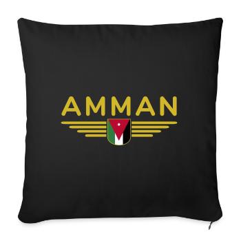 Jordan Amman Fan Outfit T-Shirt Design Gift - Housse de coussin décorative 45 x 45 cm - noir - Devant
