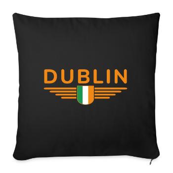 T-shirt Dublin pour les supporters irlandais - Housse de coussin décorative 45 x 45 cm - noir - Devant