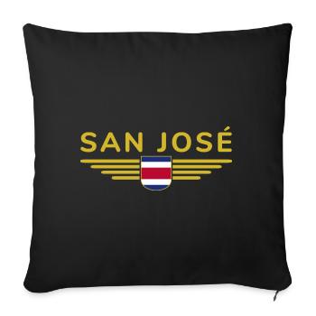 San José T-Shirt – Costa Rica Vibes - Sofa pillowcase 17,3'' x 17,3'' (45 x 45 cm) - black - Front