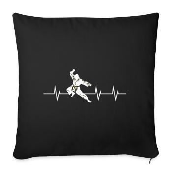 Battement de cœur martial - Housse de coussin décorative 45 x 45 cm - noir - Devant