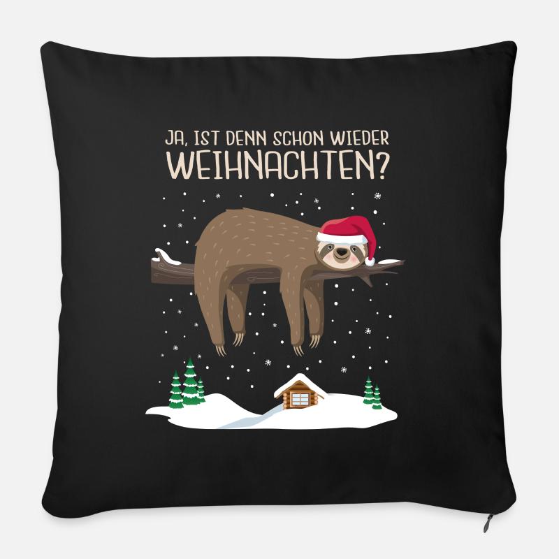 Faultier Weihnachten Sloth Christmas Geschenkidee - Sofakissenbezug 45 x 45 cm - Schwarz