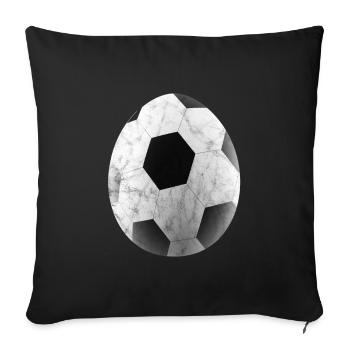 Football Pâques cadeau sport drôle oeuf de pâques - Housse de coussin décorative 45 x 45 cm - noir - Devant