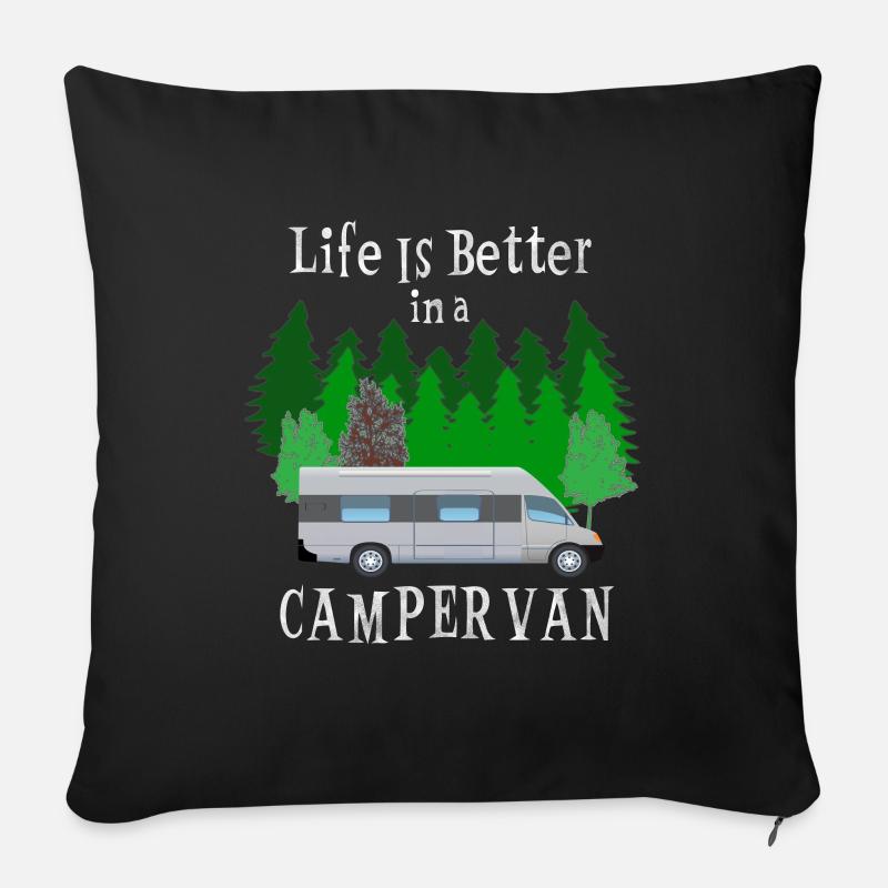 Campervan Van Campingbus Vanlifer Gift - Sofa pillowcase 17,3'' x 17,3'' (45 x 45 cm) - black