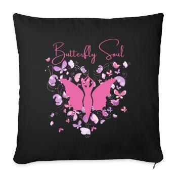 A New Butterfly Soul - Sofa pillowcase 17,3'' x 17,3'' (45 x 45 cm) - black - Front