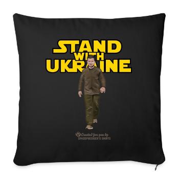 Ukraine Stand with Ukraine - Sofakissenbezug 45 x 45 cm - Schwarz - Vorne