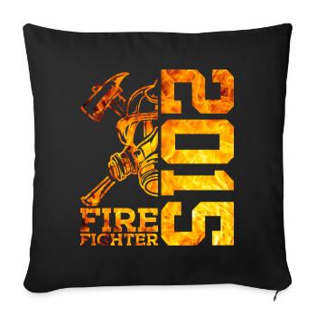 11E ANNIVERSAIRE DE LA BRIGADE DES POMPIERS 2015 - Housse de coussin décorative 45 x 45 cm - noir - Devant