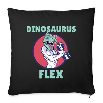 Dinosaurus Flex für Bodybuilder und Fitness im Gym - Sofakissenbezug 45 x 45 cm - Schwarz - Vorne