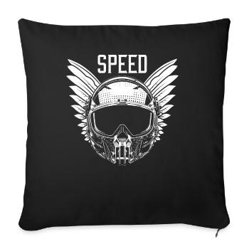 Vitesse - Housse de coussin décorative 45 x 45 cm - noir - Devant