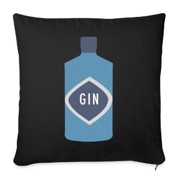 Gin Flasche Diamant Label - Sofakissenbezug 45 x 45 cm - Schwarz - Vorne