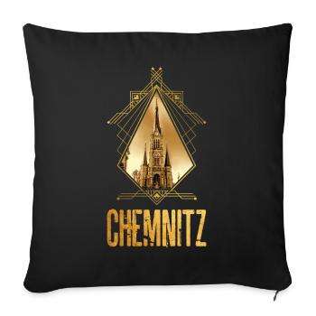 Chemnitz Germany City Skyline Gold Love - Sofa pillowcase 17,3'' x 17,3'' (45 x 45 cm) - black - Front