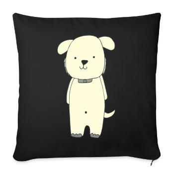dog yellow - Sofa pillowcase 17,3'' x 17,3'' (45 x 45 cm) - black - Front