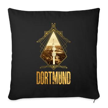 Dortmund Allemagne Ville Skyline Gold Love - Housse de coussin décorative 45 x 45 cm - noir - Devant