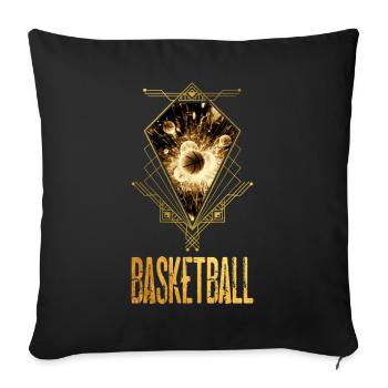 Basketball Ball Gold Basketball Player Player - Sofa pillowcase 17,3'' x 17,3'' (45 x 45 cm) - black - Front