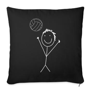 Volleyball stick figures - Sofa pillowcase 17,3'' x 17,3'' (45 x 45 cm) - black - Front
