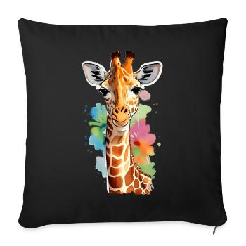 Giraffe - Sofa pillowcase 17,3'' x 17,3'' (45 x 45 cm) - black - Front